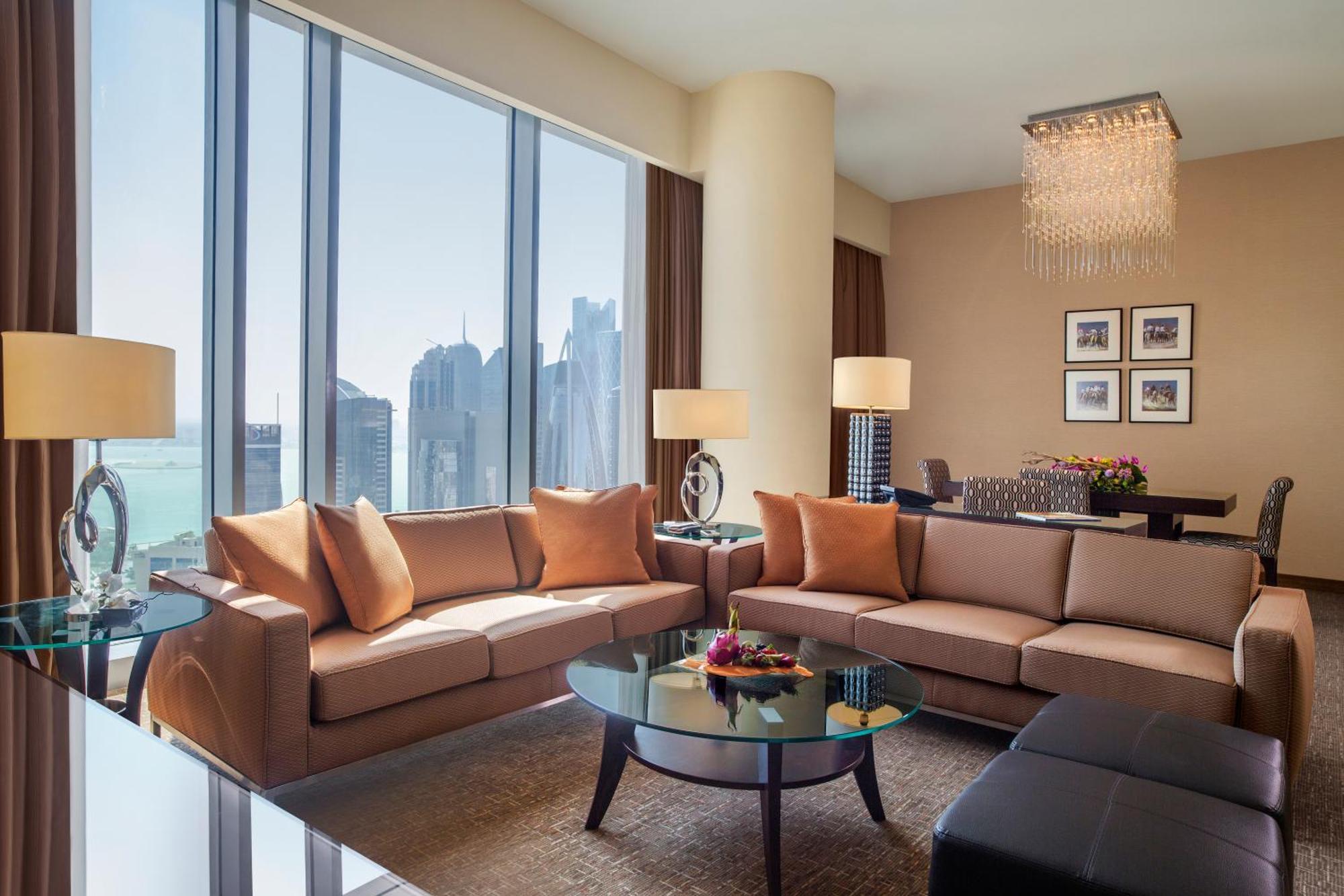 City Centre Rotana Doha Exterior photo A living room in a suite at the Ritz-Carlton, DIFC